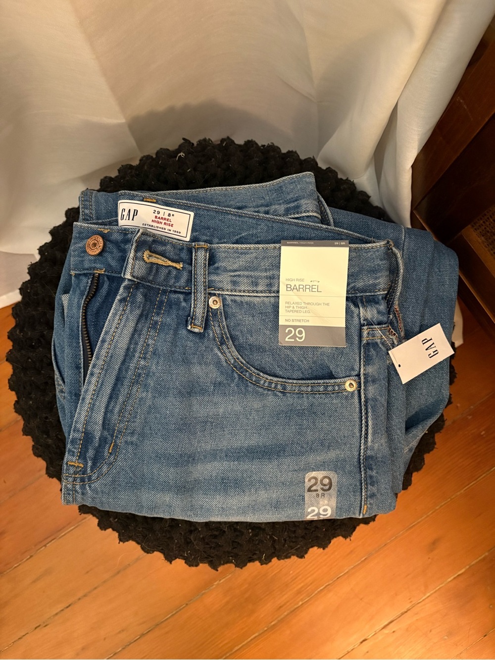 GAP Barrel High-Rise Boot Cut Jeans - Light Blue